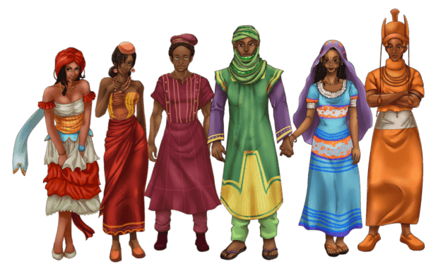 cartoon depiction of various ethnic groups in Nigeria