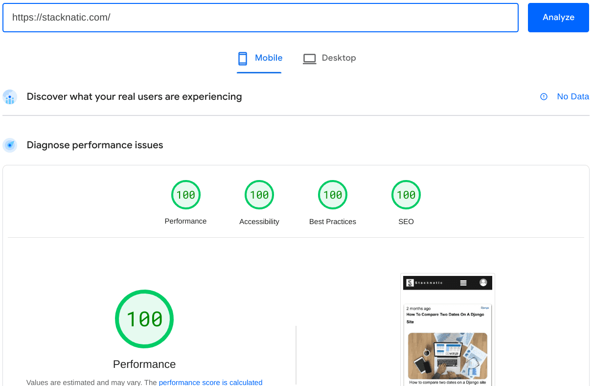 featured image for How I scored 100 in all PageSpeed Insights Tests