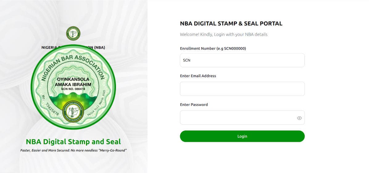 NBA Digital Stamp and Seal Portal